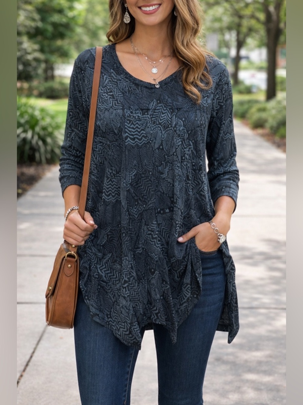 Fresh Produce White Tides Ella Tunic Flirty Print Size Medium